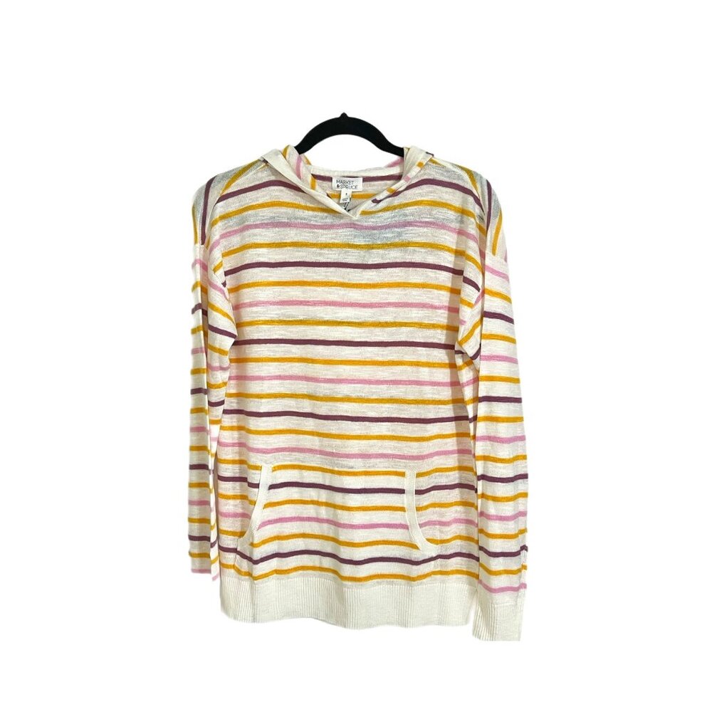 Market & Spruce Light Weight Hooded Striped Sweater